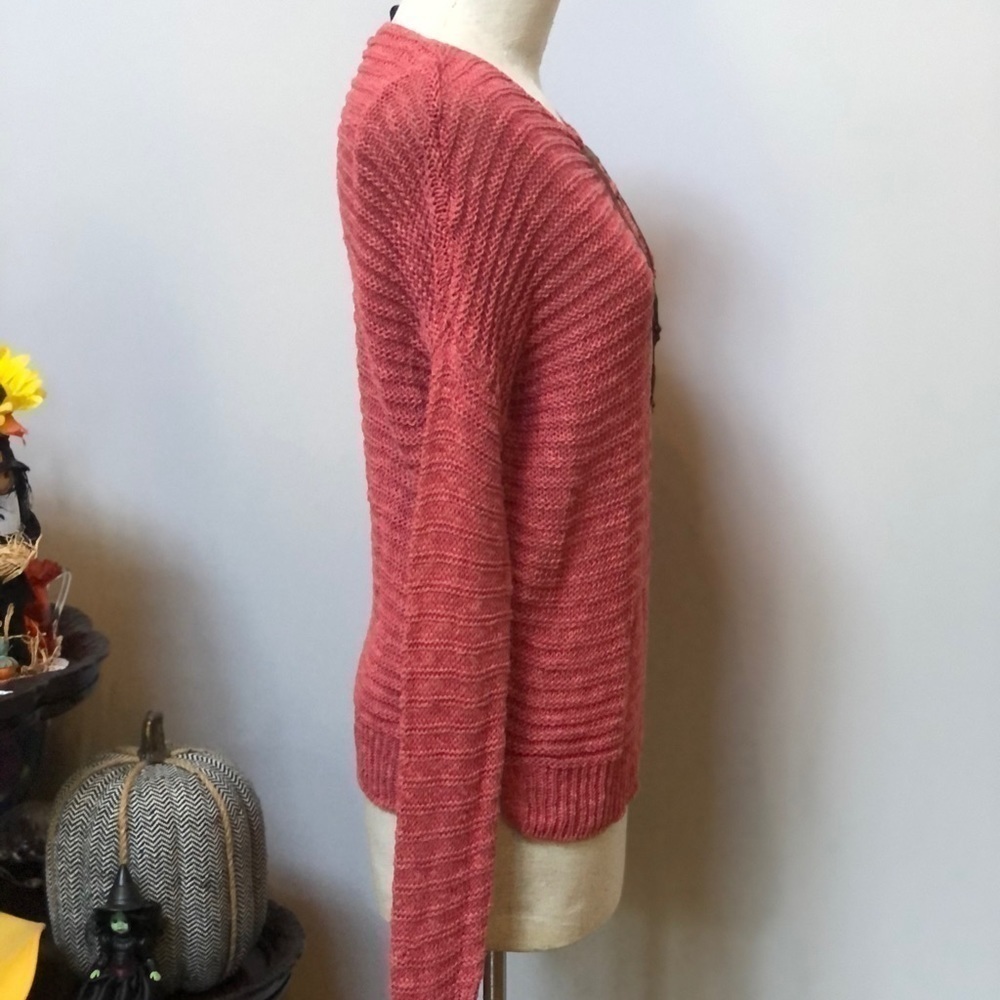 𝅺LAUREN jeans‎ Co Ralph Lauren Lisa V-neck sweater size small - Picture 2 of 9